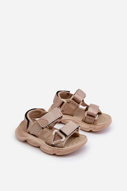 Sandalia infantil con cierres adhesivos beige Orretta