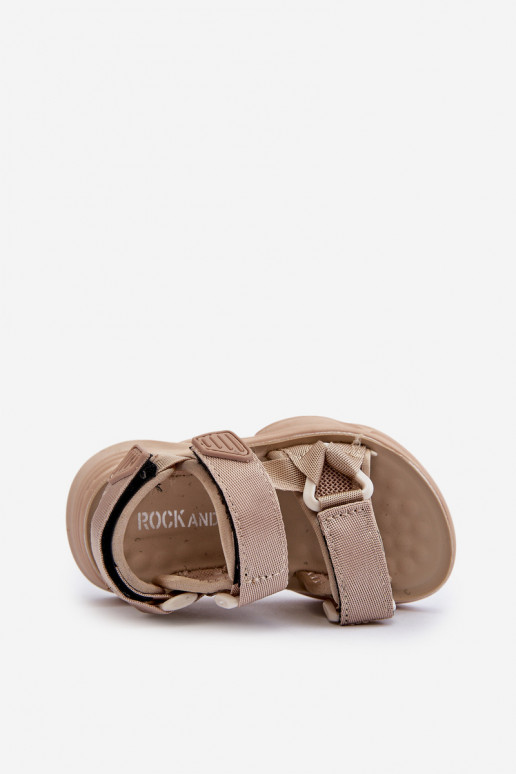 Sandalia infantil con cierres adhesivos beige Orretta Sandalia infantil con cierres adhesivos beige Orretta