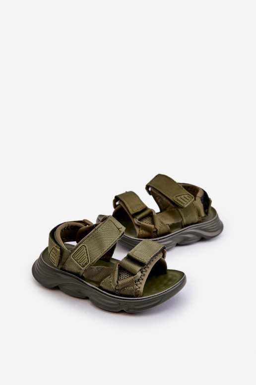 Sandalias infantiles con cierres adhesivos color verde Orretta