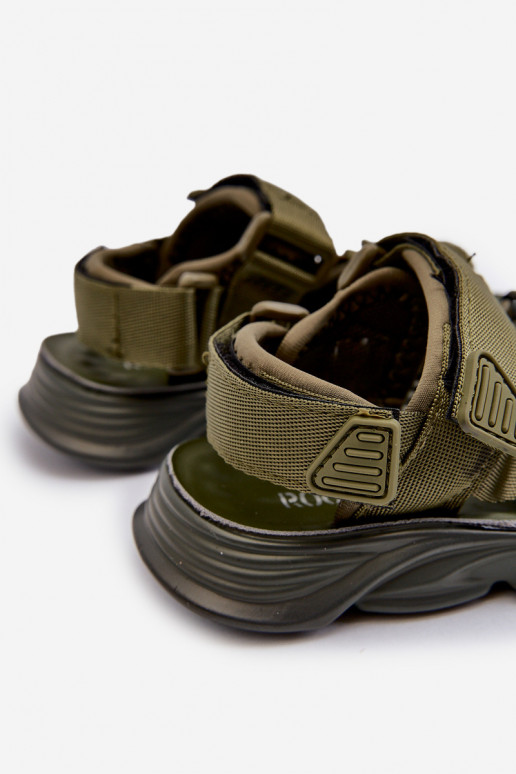 Sandalias infantiles con cierres adhesivos color verde Orretta