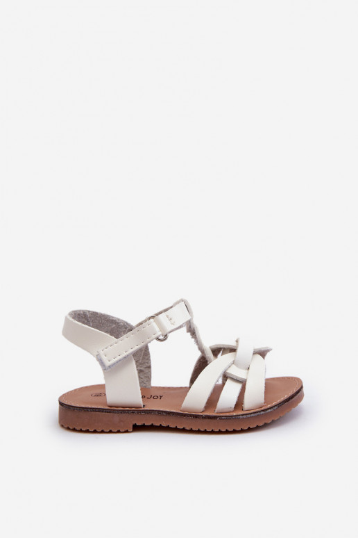 Sandalias infantiles con cierres adhesivos en color blanco Marimona