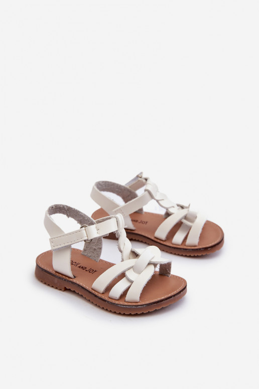 Sandalias infantiles con cierres adhesivos en color blanco Marimona