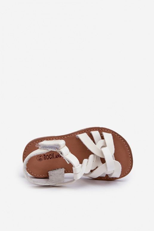 Sandalias infantiles con cierres adhesivos en color blanco Marimona