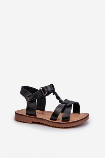 sandalias Infantil con cierres adhesivos color negro Sarniema 2