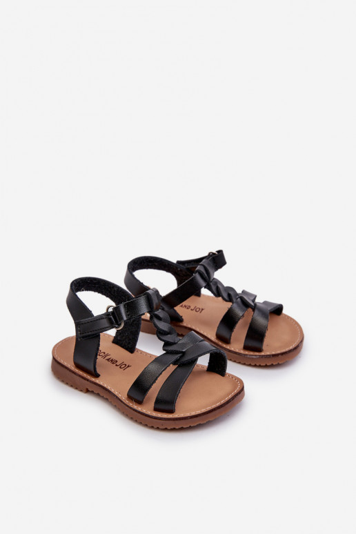 sandalias Infantil con cierres adhesivos color negro Sarniema