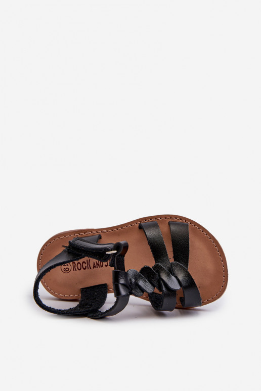 sandalias Infantil con cierres adhesivos color negro Sarniema