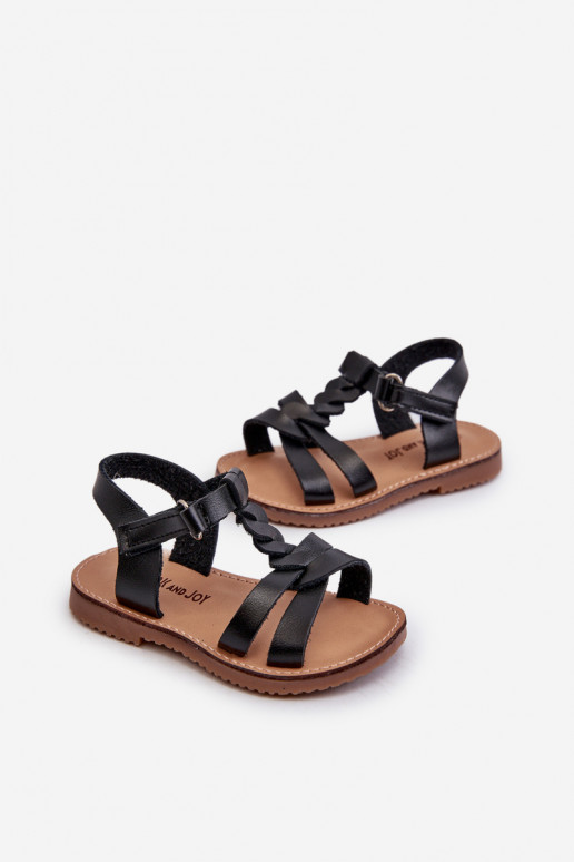 sandalias Infantil con cierres adhesivos color negro Sarniema