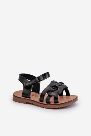 sandalias Infantil con cierres adhesivos color negro Venikoria