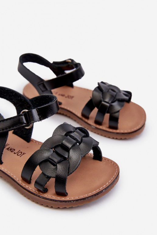 sandalias Infantil con cierres adhesivos color negro Venikoria