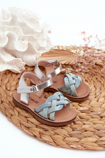sandalias Niños con cierres adhesivos Z Przeplatającymi Się Paseczkami color azul Dianttha