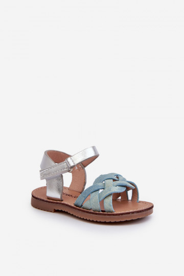 sandalias Niños con cierres adhesivos Z Przeplatającymi Się Paseczkami color azul Dianttha 2