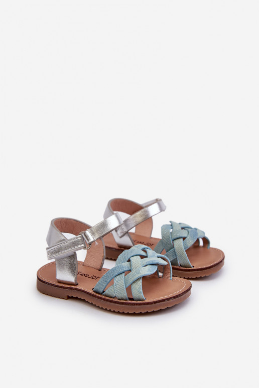 sandalias Niños con cierres adhesivos Z Przeplatającymi Się Paseczkami color azul Dianttha