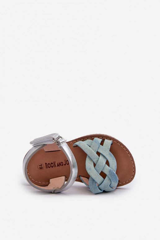 sandalias Niños con cierres adhesivos Z Przeplatającymi Się Paseczkami color azul Dianttha