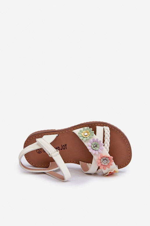 sandalias Infantil con cierres adhesivos Con flores en blanco Nestalee