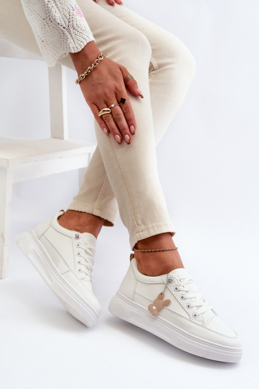calzado casual calzado deportivo con plataforma con adornos color blanco Vinceza 13613