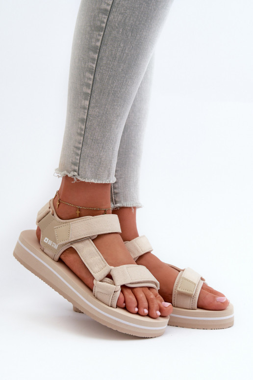 Sandalias mujer plataforma Big Star NN274A535 beige