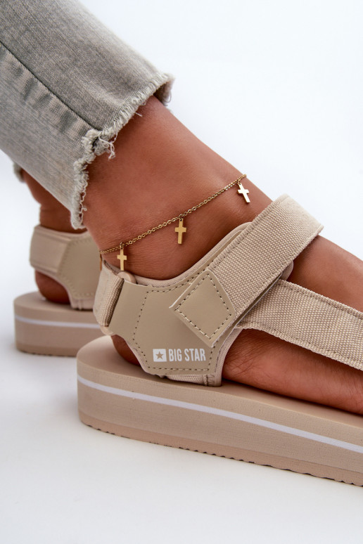 Sandalias mujer plataforma Big Star NN274A535 beige