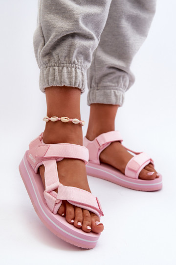 Sandalias de mujer con plataforma Big Star NN274A533 color rosa
