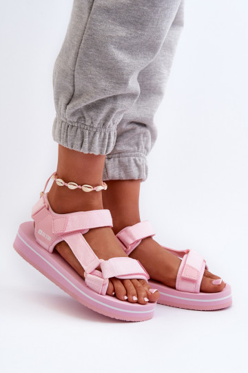 Sandalias de mujer con plataforma Big Star NN274A533 color rosa 2