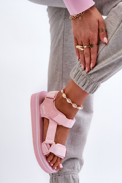 Sandalias de mujer con plataforma Big Star NN274A533 color rosa