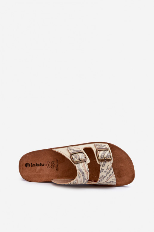 Pantuflas de mujer cómodas con hebillas Inblu CP000045 color dorado