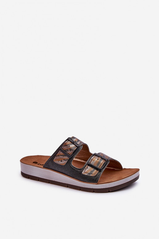 Pantuflas de mujer cómodas con hebillas Inblu CP000045 negro