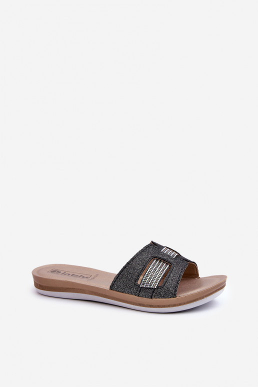 Pantuflas cómodas brillantes Inblu BA000050 negro