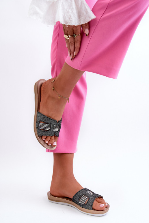 Pantuflas cómodas brillantes Inblu BA000050 negro Pantuflas cómodas brillantes Inblu BA000050 negro