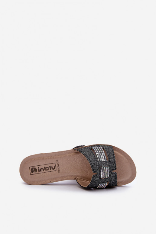Pantuflas cómodas brillantes Inblu BA000050 negro