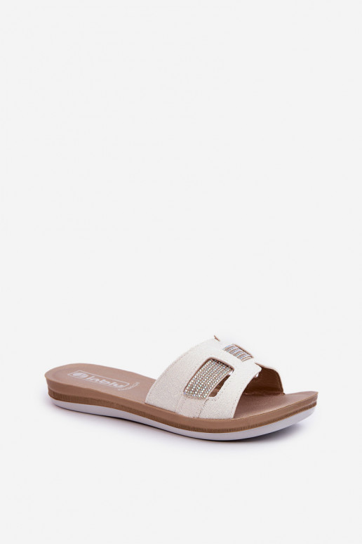 Pantuflas cómodas brillantes Inblu BA000050 blanco