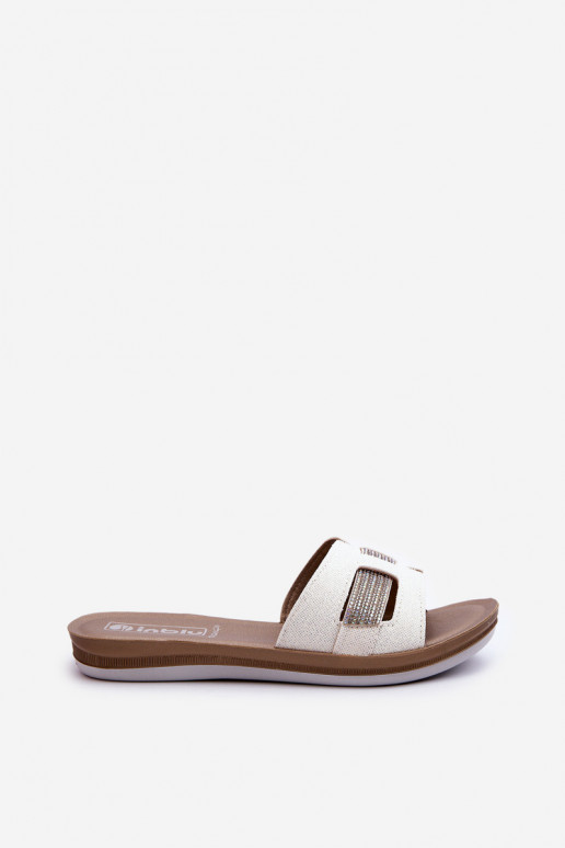 Pantuflas cómodas brillantes Inblu BA000050 blanco