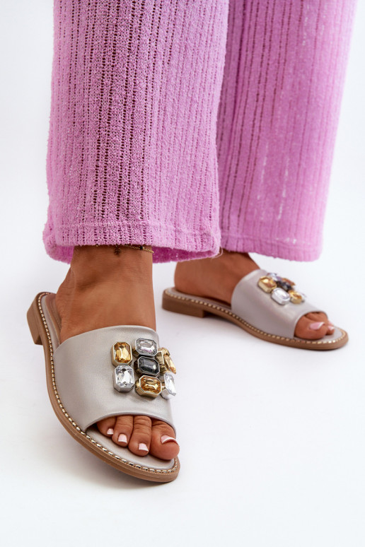 Zapatillas de mujer con bonitos detalles S.Barski KV27-031 beige