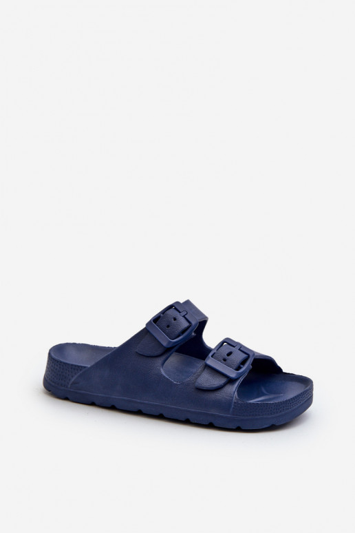 Pantuflas ligeras para niño Pantuflas ligeras con hebillas en color azul oscuro Adirnaca