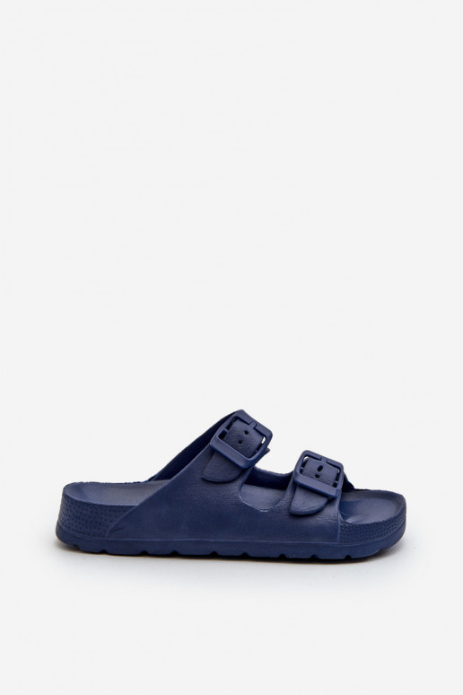 Pantuflas ligeras para niño Pantuflas ligeras con hebillas en color azul oscuro Adirnaca