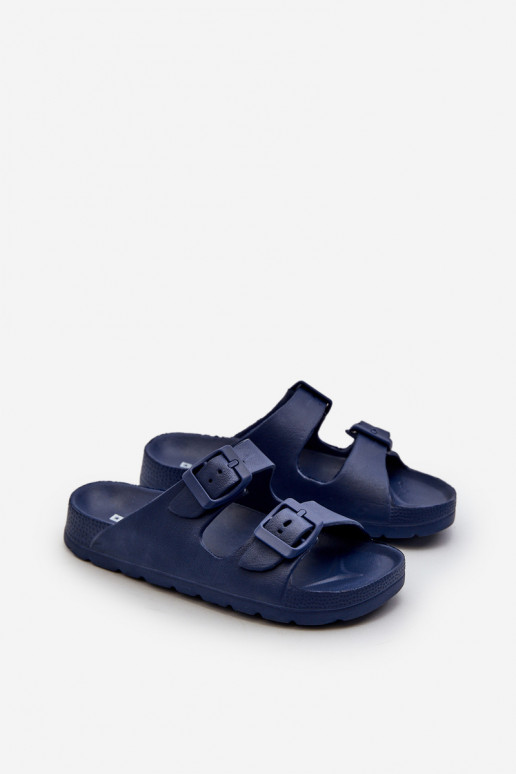 Pantuflas ligeras para niño Pantuflas ligeras con hebillas en color azul oscuro Adirnaca
