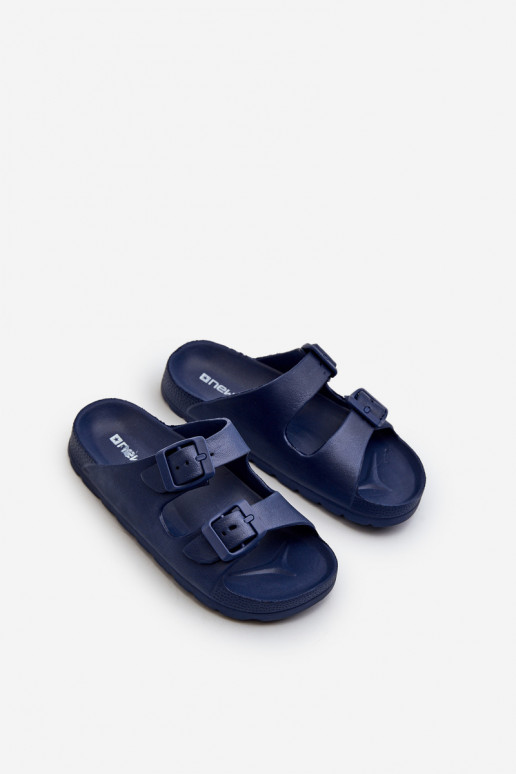 Pantuflas ligeras para niño Pantuflas ligeras con hebillas en color azul oscuro Adirnaca