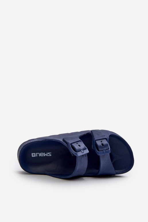 Pantuflas ligeras para niño Pantuflas ligeras con hebillas en color azul oscuro Adirnaca