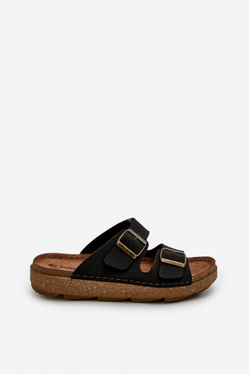 Pantuflas Easy Cómodas Hombre con hebillas Inblu MT000016 color negro 2