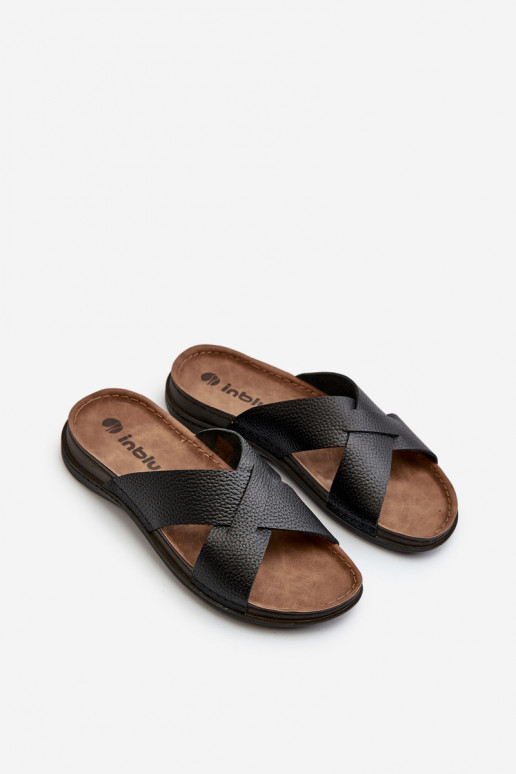 Cómodas pantuflas ligeras de ecopiel Inblu GV00001I negro Cómodas pantuflas ligeras de ecopiel Inblu GV00001I negro