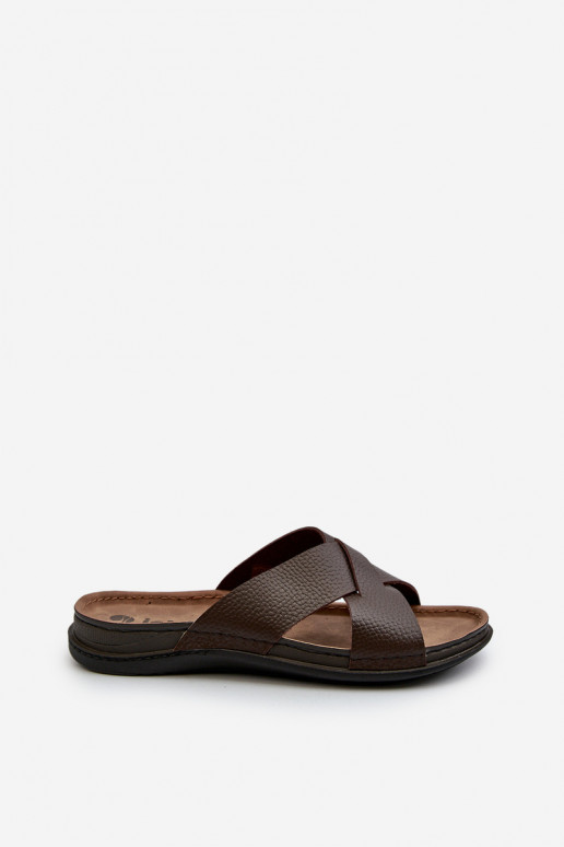 Cómodas pantuflas ligeras de piel ecológica Inblu GV00001I marrón Cómodas pantuflas ligeras de piel ecológica Inblu GV00001I marrón