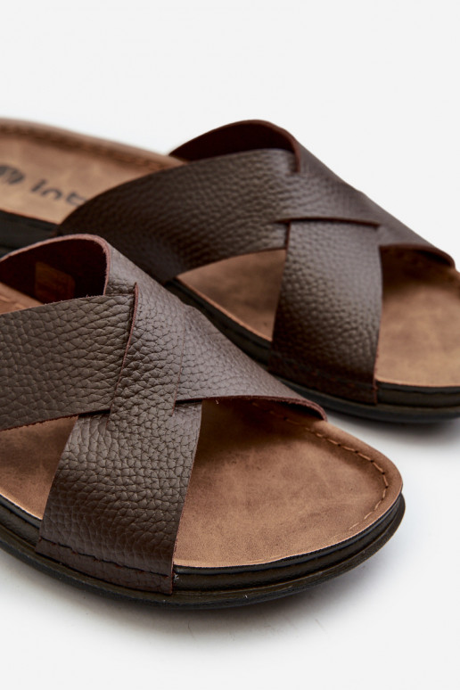 Cómodas pantuflas ligeras de piel ecológica Inblu GV00001I marrón Cómodas pantuflas ligeras de piel ecológica Inblu GV00001I marrón