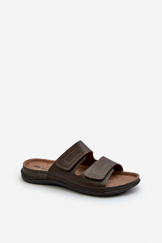 Pantuflas Cómodas Hombre A Rayas Con Velcro Inblu GV00002I Marrón Oscuro Pantuflas Cómodas Hombre A Rayas Con Velcro Inblu GV00002I Marrón Oscuro