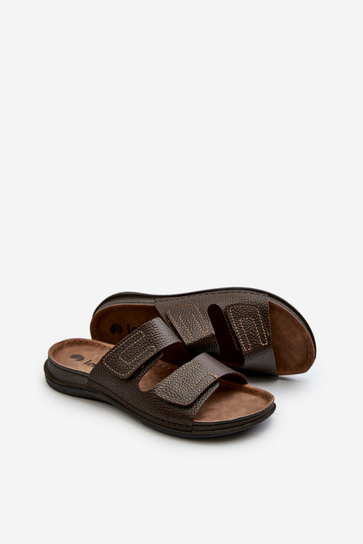 Pantuflas Cómodas Hombre A Rayas Con Velcro Inblu GV00002I Marrón Oscuro Pantuflas Cómodas Hombre A Rayas Con Velcro Inblu GV00002I Marrón Oscuro