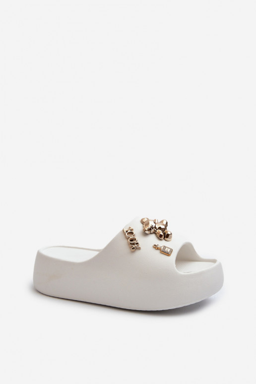 Pantuflas de mujer Lengwa Pantuflas ligeras con bonitos detalles en color blanco Orchia Pantuflas de mujer Lengwa Pantuflas ligeras con bonitos detalles en color blanco Orchia