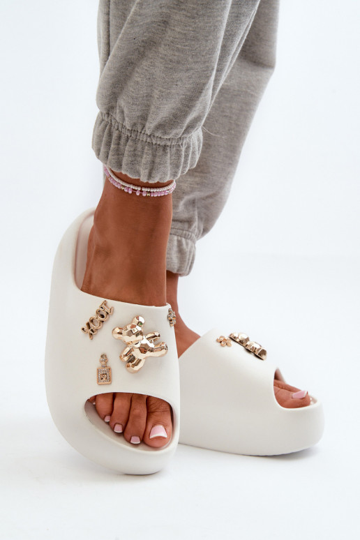 Pantuflas de mujer Lengwa Pantuflas ligeras con bonitos detalles en color blanco Orchia Pantuflas de mujer Lengwa Pantuflas ligeras con bonitos detalles en color blanco Orchia