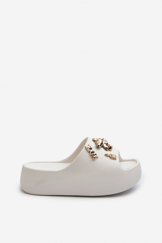 Pantuflas de mujer Lengwa Pantuflas ligeras con bonitos detalles en color blanco Orchia Pantuflas de mujer Lengwa Pantuflas ligeras con bonitos detalles en color blanco Orchia
