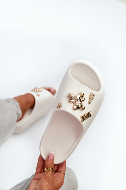 Pantuflas de mujer Lengwa Pantuflas ligeras con bonitos detalles en color blanco Orchia Pantuflas de mujer Lengwa Pantuflas ligeras con bonitos detalles en color blanco Orchia