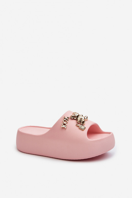 Pantuflas mujer Lengwa Pantuflas ligeras con bonitos detalles en color rosa Orchia