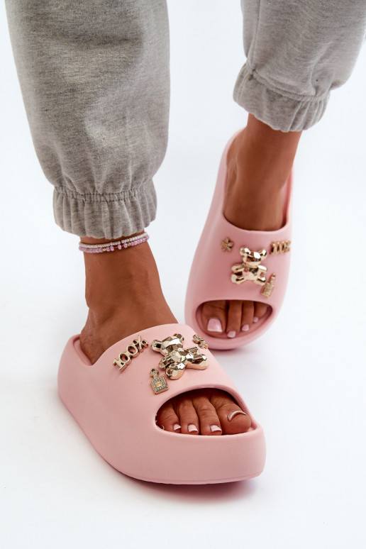 Pantuflas mujer Lengwa Pantuflas ligeras con bonitos detalles en color rosa Orchia