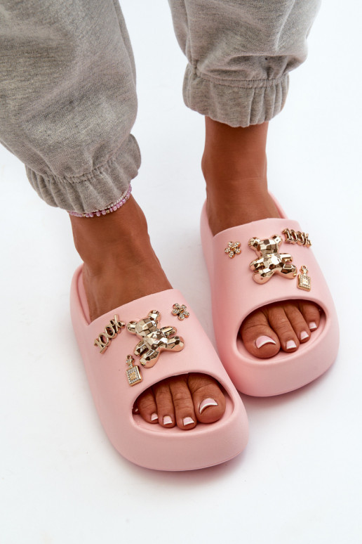 Pantuflas mujer Lengwa Pantuflas ligeras con bonitos detalles en color rosa Orchia